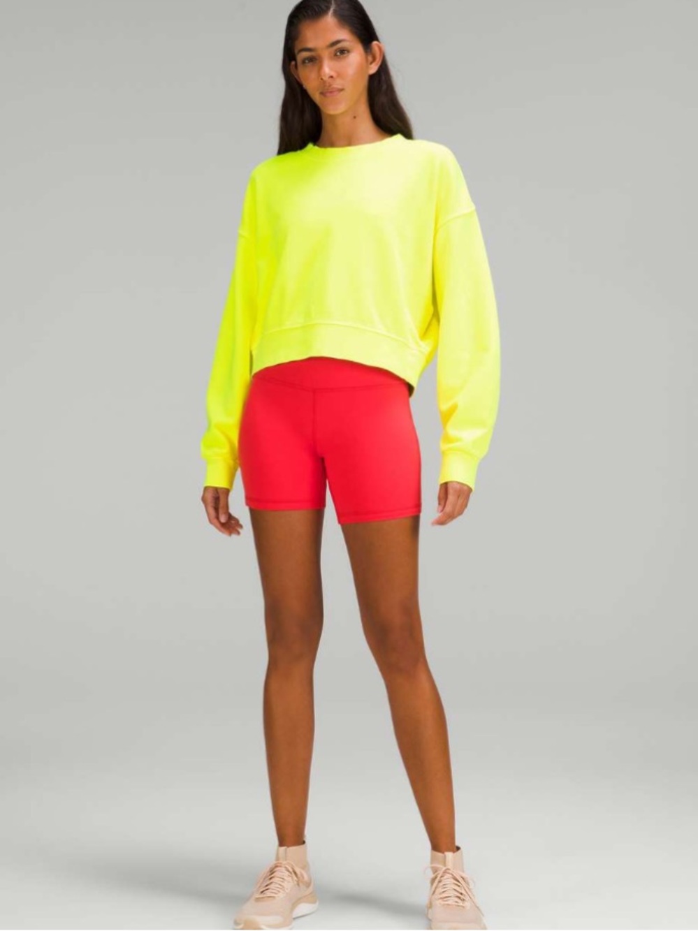LULULEMON Rare🌟 Perfectly Oversized Cropped Crew Neon NWT🌟Size 6 - Picture 2 of 10